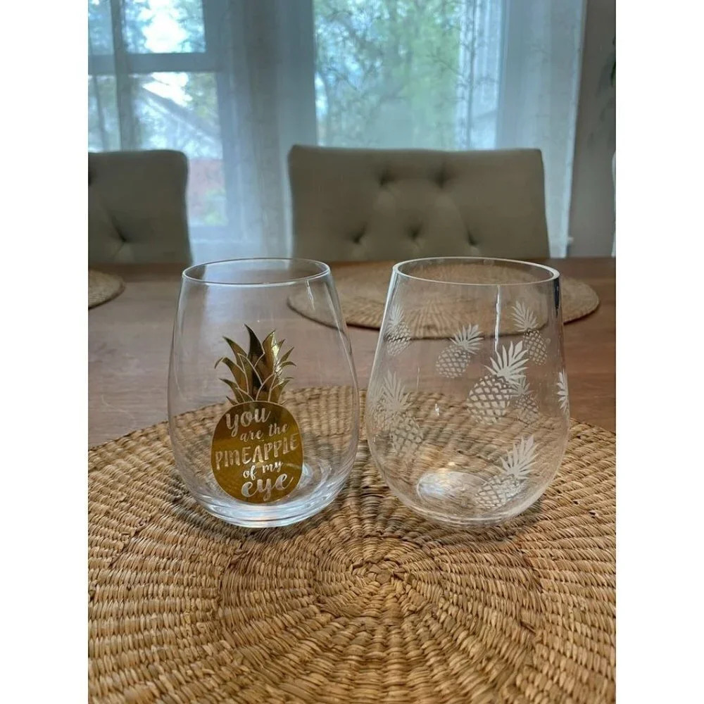 Pineapple Drinking Glass Pair